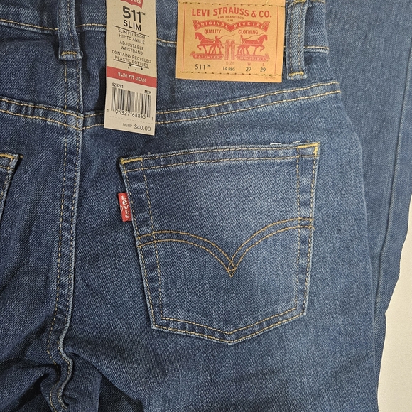 Levi's Boys 511 Slim Fit Performance Jeans - Adjustable Waist - Picture 2 of 5